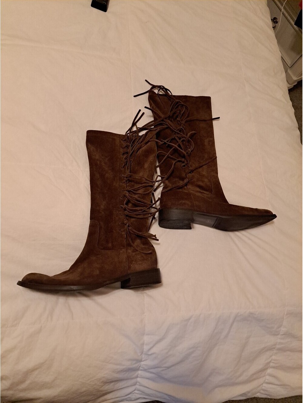 COACH Brown Tan Suede Fringe Arianna Boots Size 9 Ladies #502